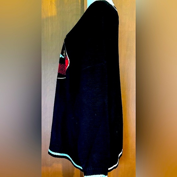 Torrid Buffalo Plaid Gold Stars Holiday Black Cotton Knit Plus 3X Sweater 22/24 - Picture 9 of 14